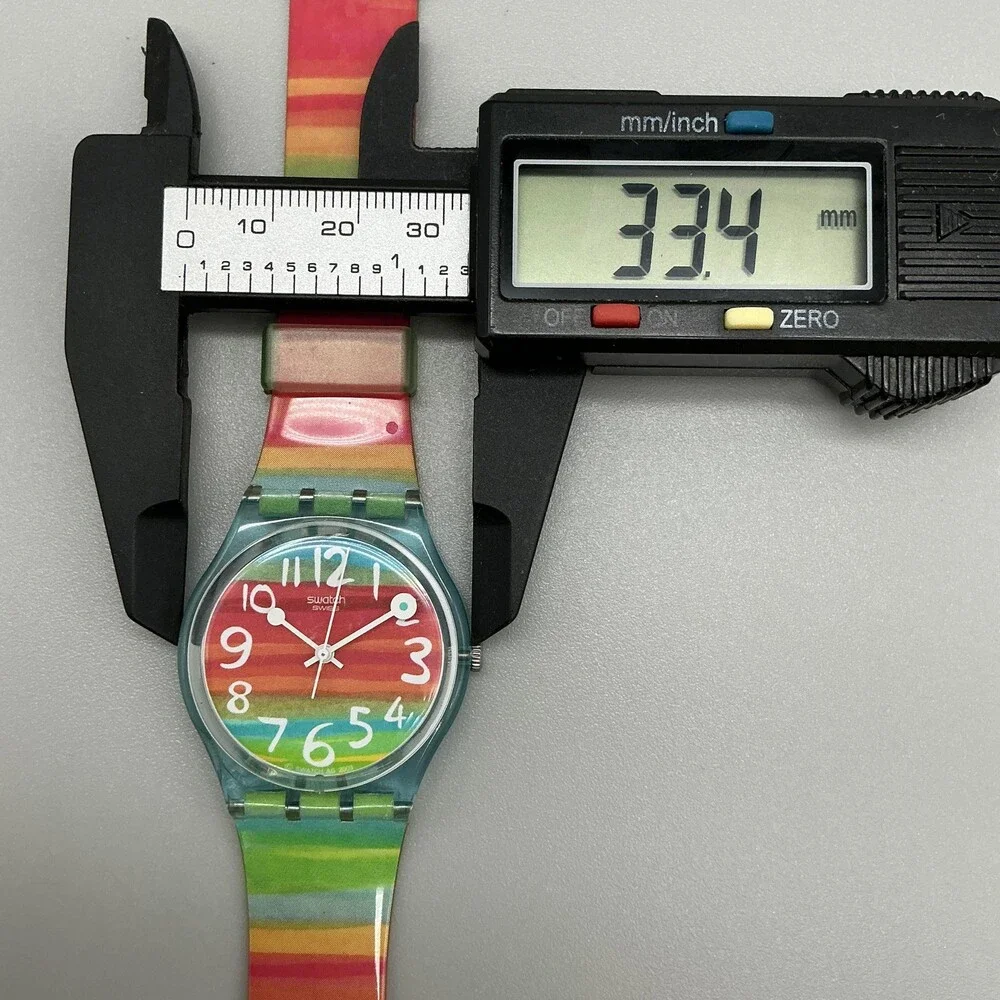 Swatch Color The Sky Men Watch 34mm Rainbow Dial Swiss GS124 New Battery